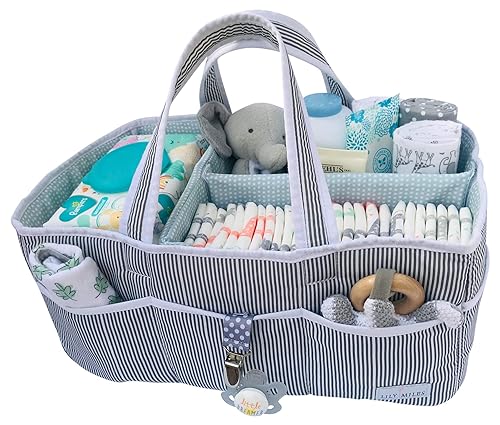Lily Miles Baby Diaper Caddy - Large Organizer Tote Bag for Baby essentials Boy or Girl - Baby Shower Basket - Nursery Must Have