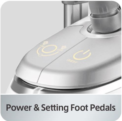 SALAV Professional Series Dual Bar Garment Steamer with Foot Pedals, GS45-DJ Silver