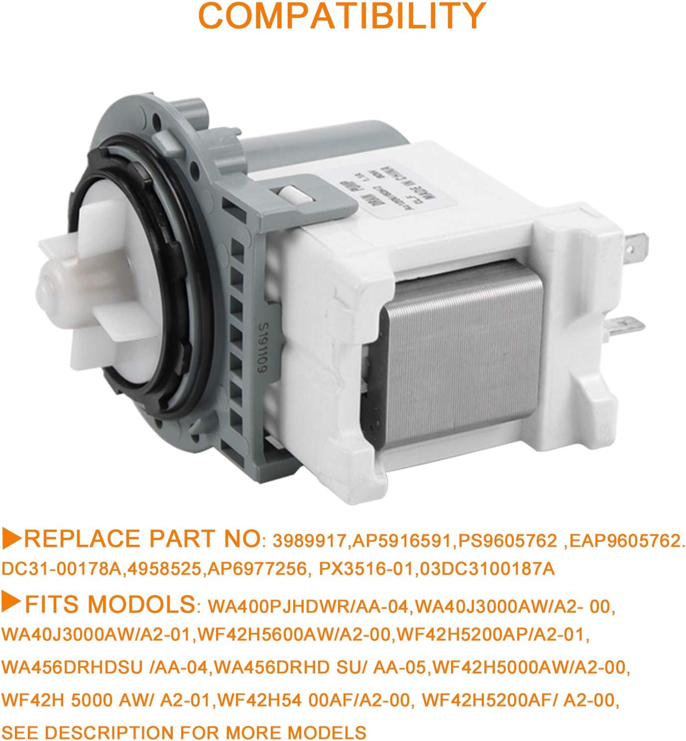 Wsh supplier DC31-00178A PX3516-01 Washer Drain Pump(OEM) for SAMSUNG Washing Machine-Replaces DC31-00178D B35-3a(2 Years Warranty)
