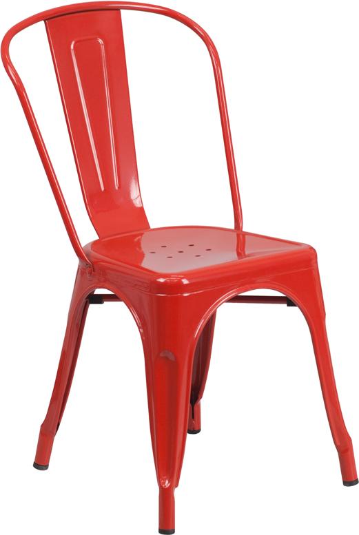 Flash Furniture  Red Metal Indoor-Outdoor Stackable Chair