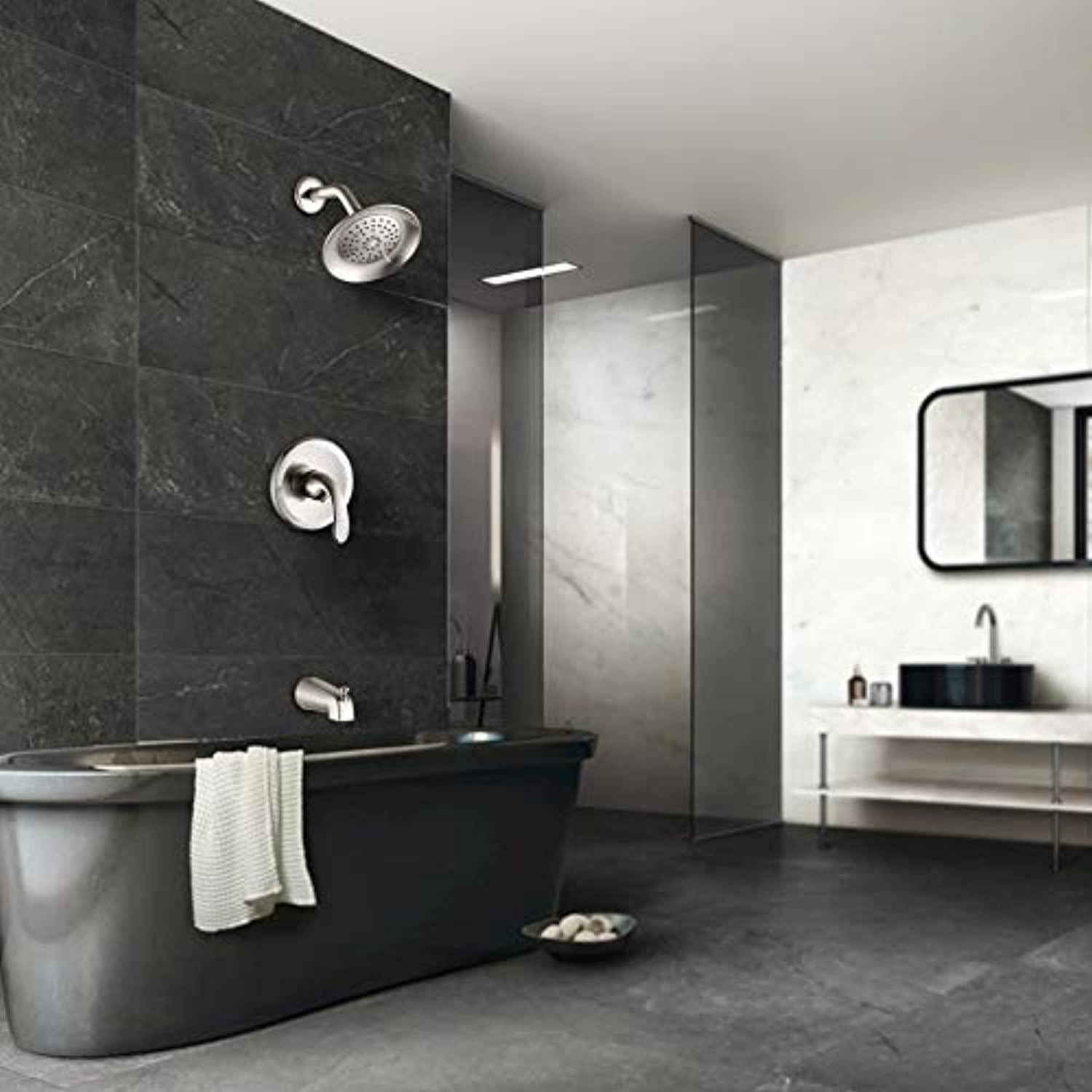 pop sanitaryware brushed nickel shower faucet set with tub spout, tub and shower trim kit with 3-spray 6 inch touch-clean shower head bathroom
