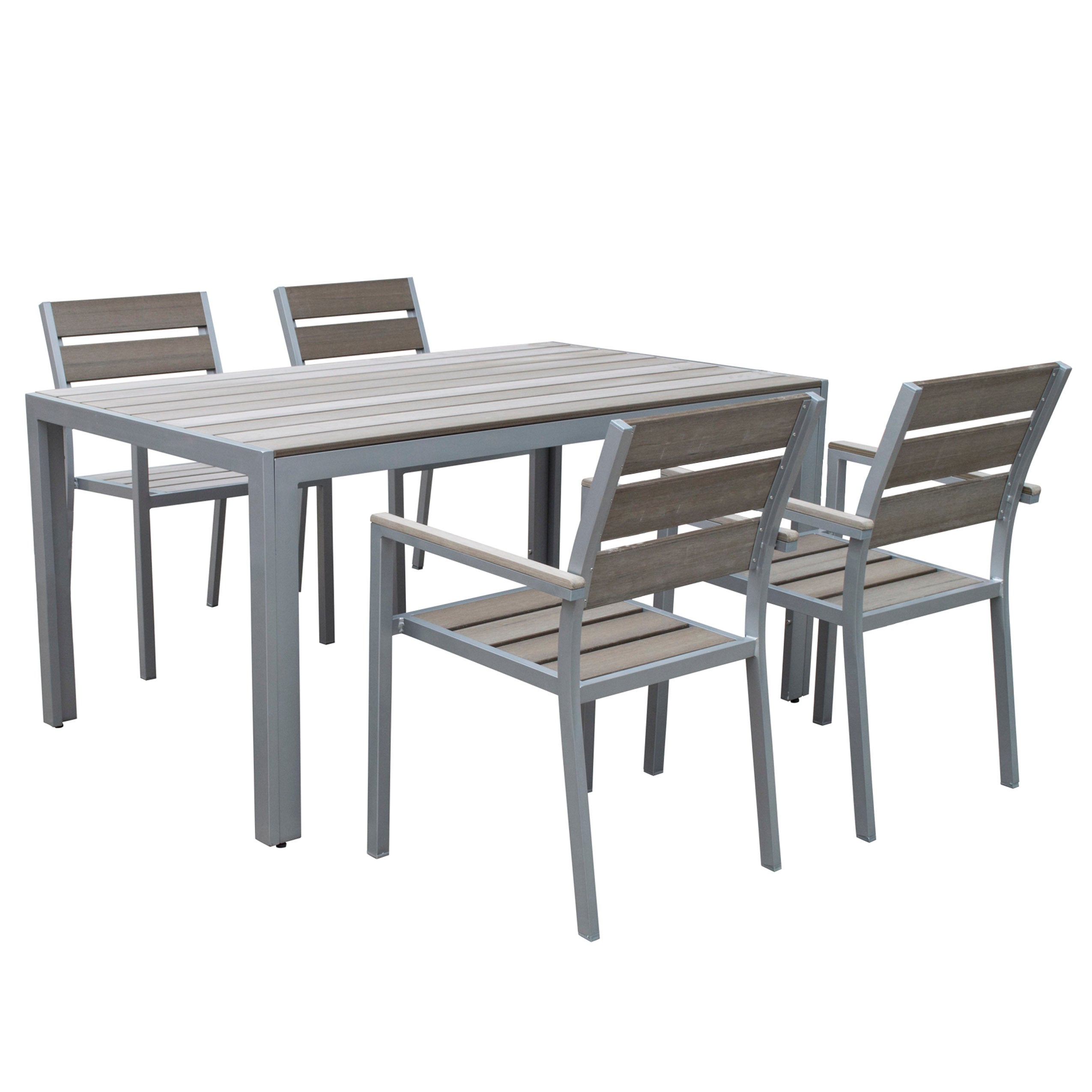 CorLiving Gallant 5pc Sun Bleached Grey Outdoor Dining Set