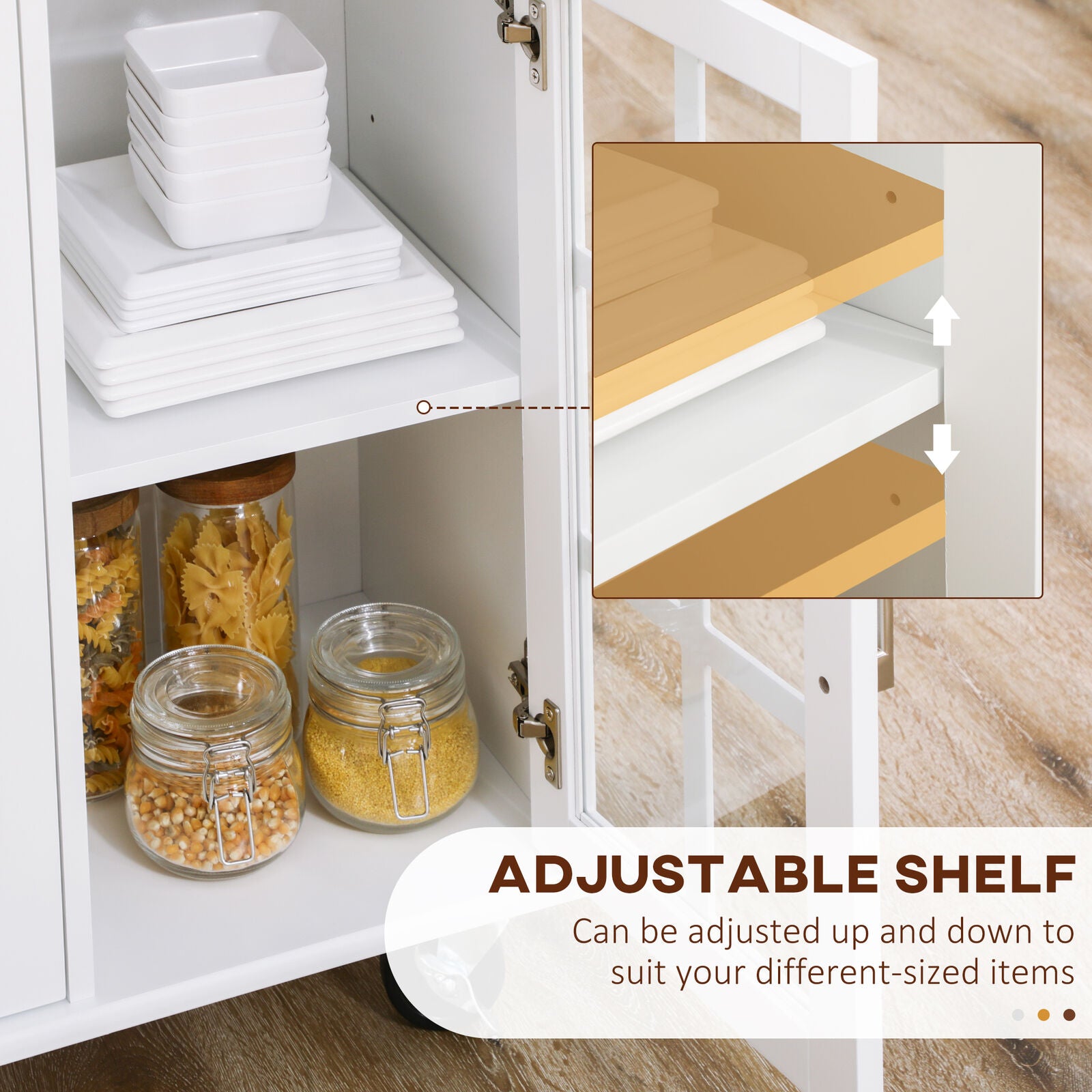 GCP Products Kitchen Island On Wheels With Drawers, Cupboards, Towel Rack