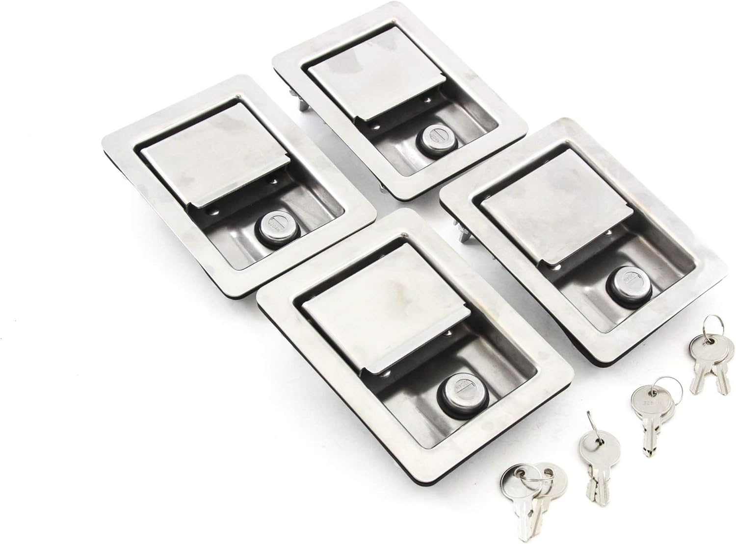 Red Hound Auto 4 Stainless Door Lock Trailer Toolbox RV Handle Latch Large Weld Screw Paddle Key