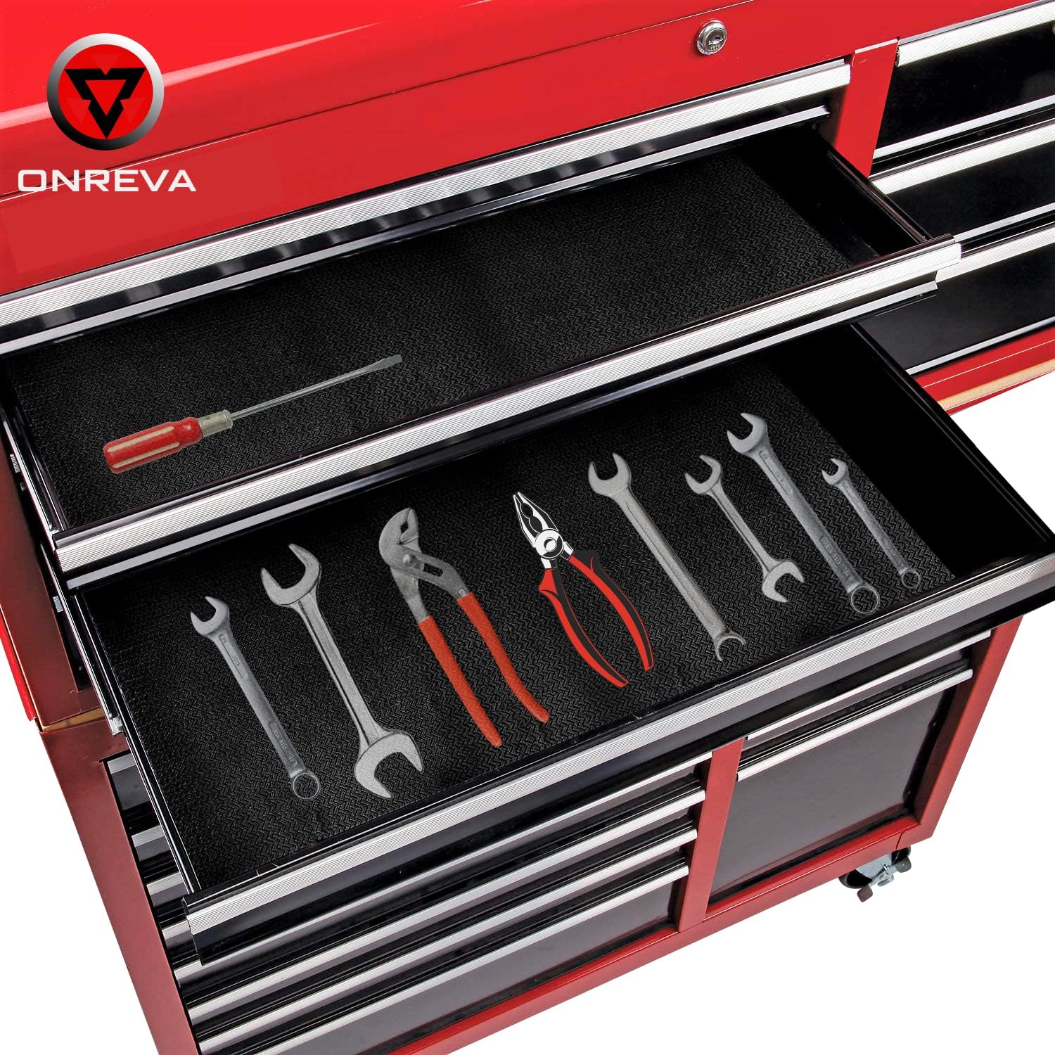 GUH Co. &a; ONREVA ONREVA Tool Box Liner, Professional Toolbox Drawer Liners 24 inch Wide x 24 ft Large, Rolling Tool Chest Liner Roll, Shelf Rubb