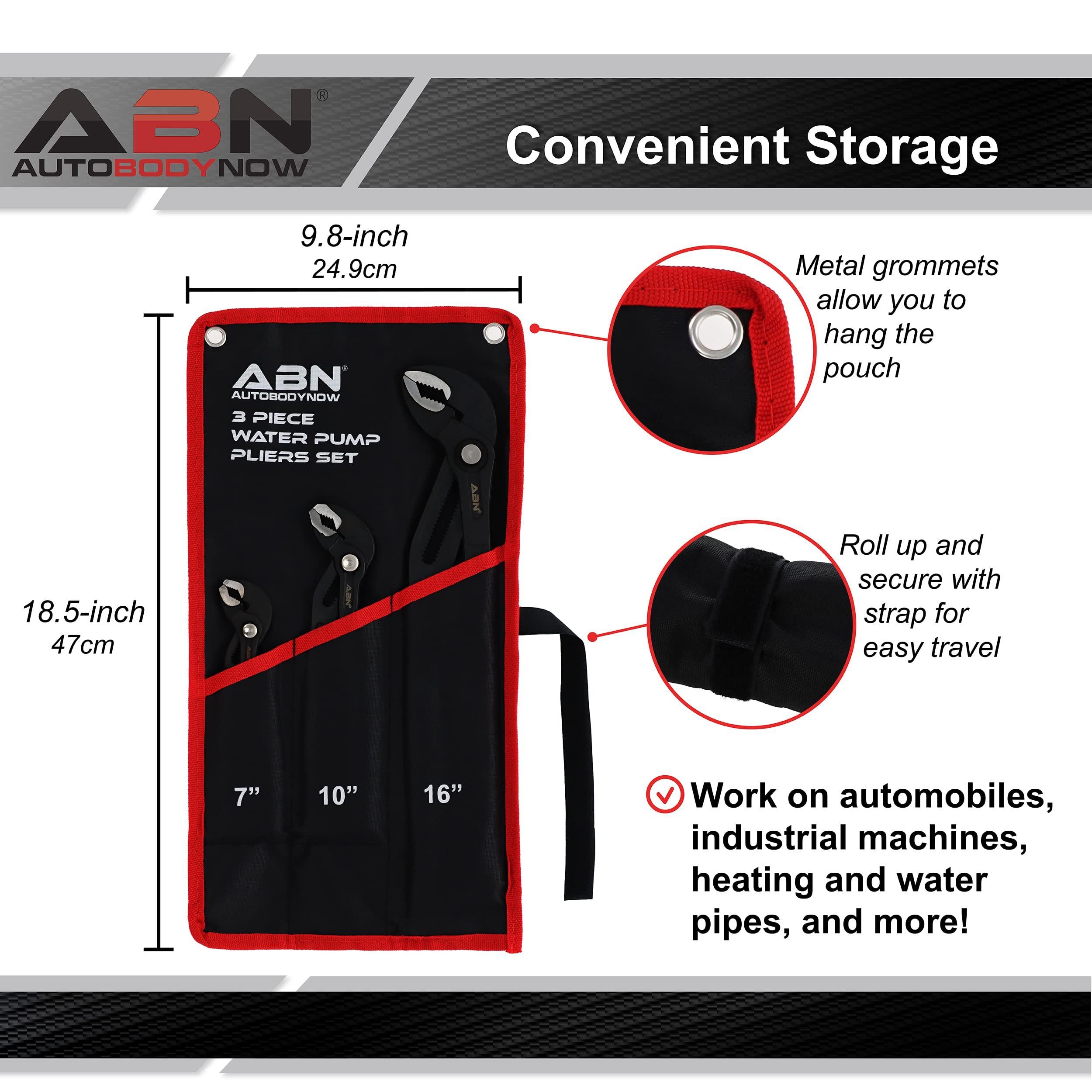 abn large slip joint pliers - 3 piece alligator pliers set with 7, 10, and 16in length for plumbing auto and heating
