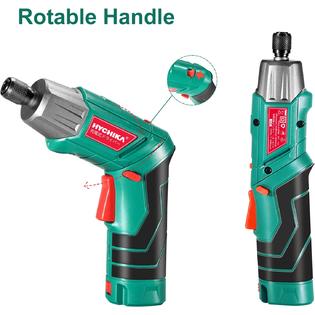 HYCHIKA Electric Cordless Screwdriver 6 N.m, 4V 2.0Ah  Rechargeable Screw Gun &a; Bit Set  with Ratchet Wrench,  36pcs Accessories