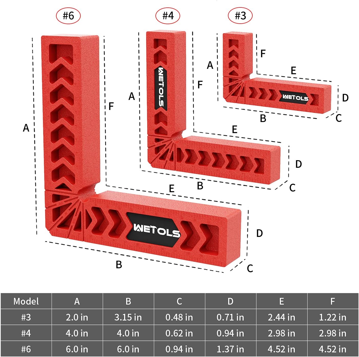 WETOLS 12PCS Positioning Squares, 90 Degree Right Angle Clamp Woodworking Tools for Handyman, Christmas Gifts Stocking Stuffers for Me