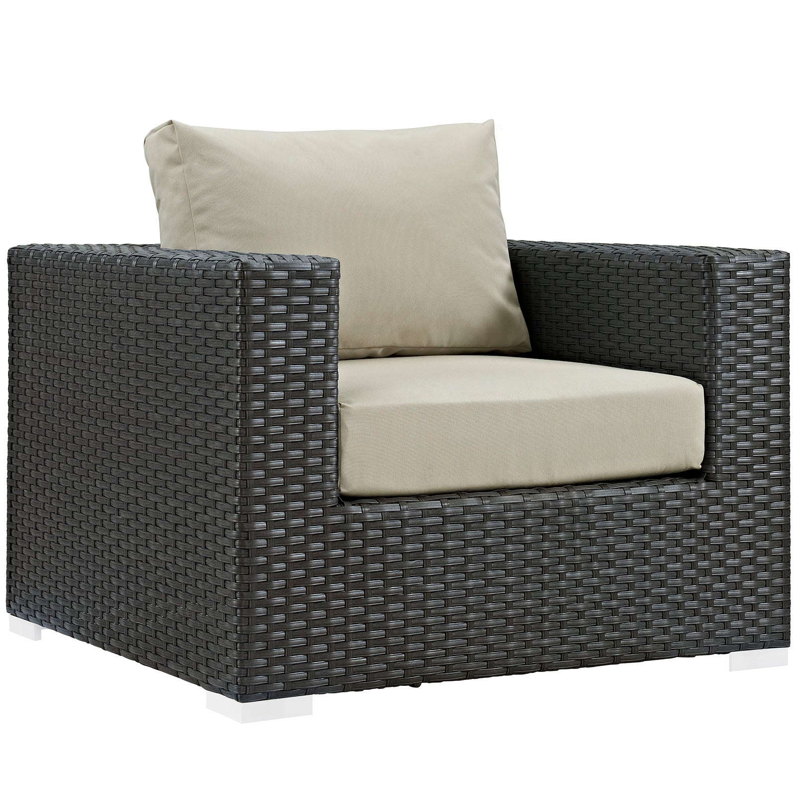 LexMod Sojourn 10 Piece Outdoor Patio Sunbrella® Sectional Set in Canvas Antique Beige