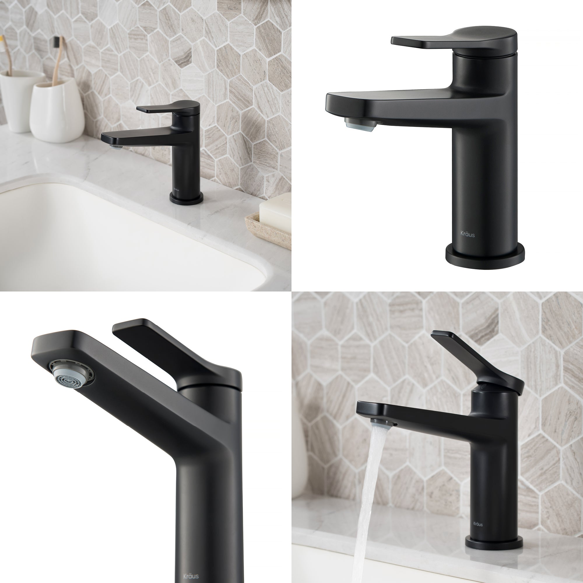 Kraus KBF-1401MB Indy™ Single Handle Bathroom Faucet In Matte Black Finish