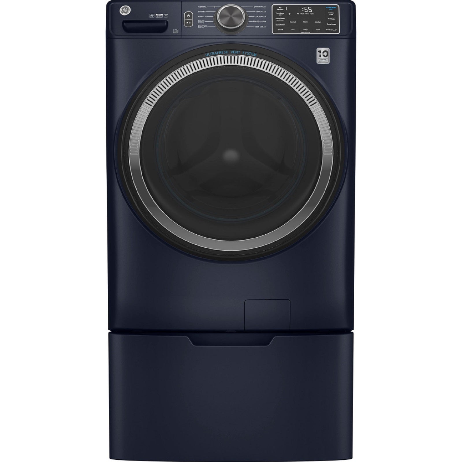 GE Appliances GFW550SPRRS 4.8 cu. ft. Smart Front Load ENERGY STAR Washer with UltraFresh Vent System with OdorBlock and Sanitize with Oxi - Sapphire Blue