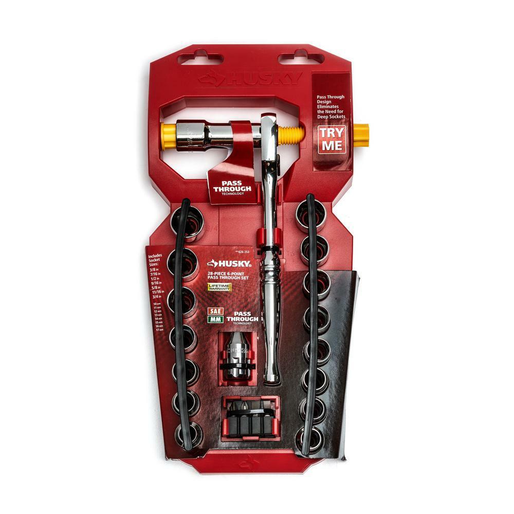 Great Choice Products 3/8 In. Drive 6-Point Pass-Thru Ratchet And Socket Set (28-Piece)