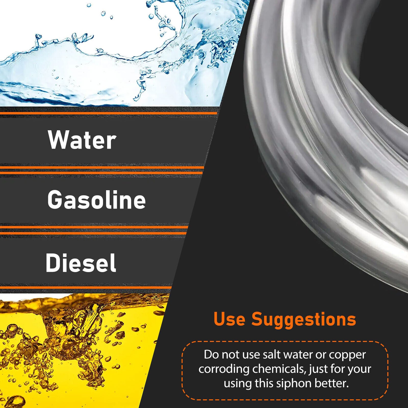 Great Choice Products 10Ft Siphon Hose Pump Self Priming Jiggler Shaker Transfer Fuel Water Oil Gas Us