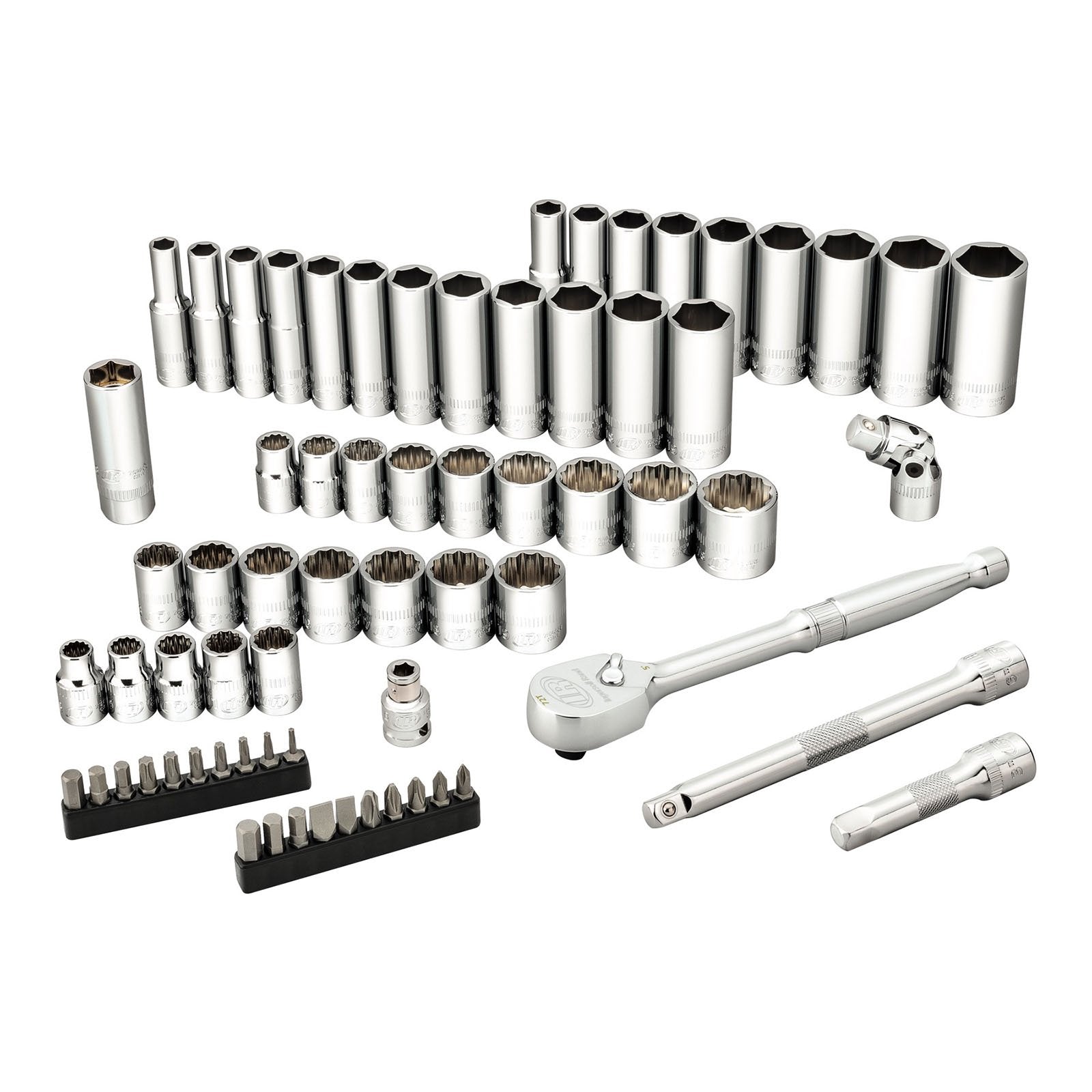 Ingersoll Rand 68 Piece 3/8 Inch Drive SAE/Metric Master Mechanics Tool Set - 752018