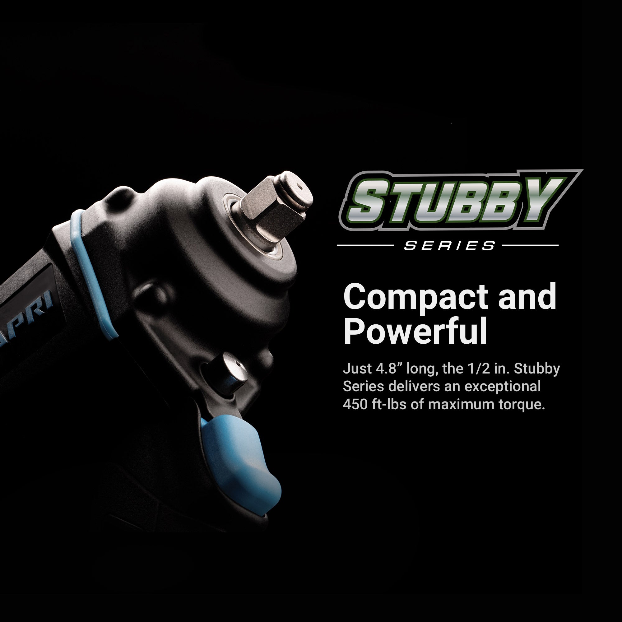 Capri Tools 1/2 in. Stubby Air Impact Wrench, 450 ft. lbs.