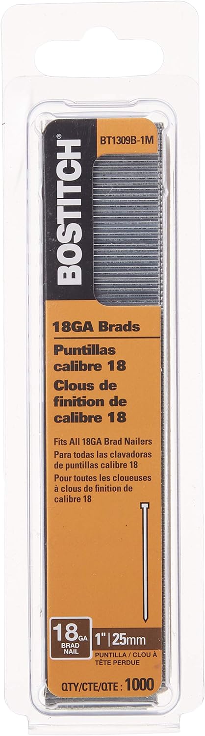 Stanley Bostitch BOSTITCH 18 Gauge Brad Nails, 1-Inch, 1000 per Box (BT1309B-1M)