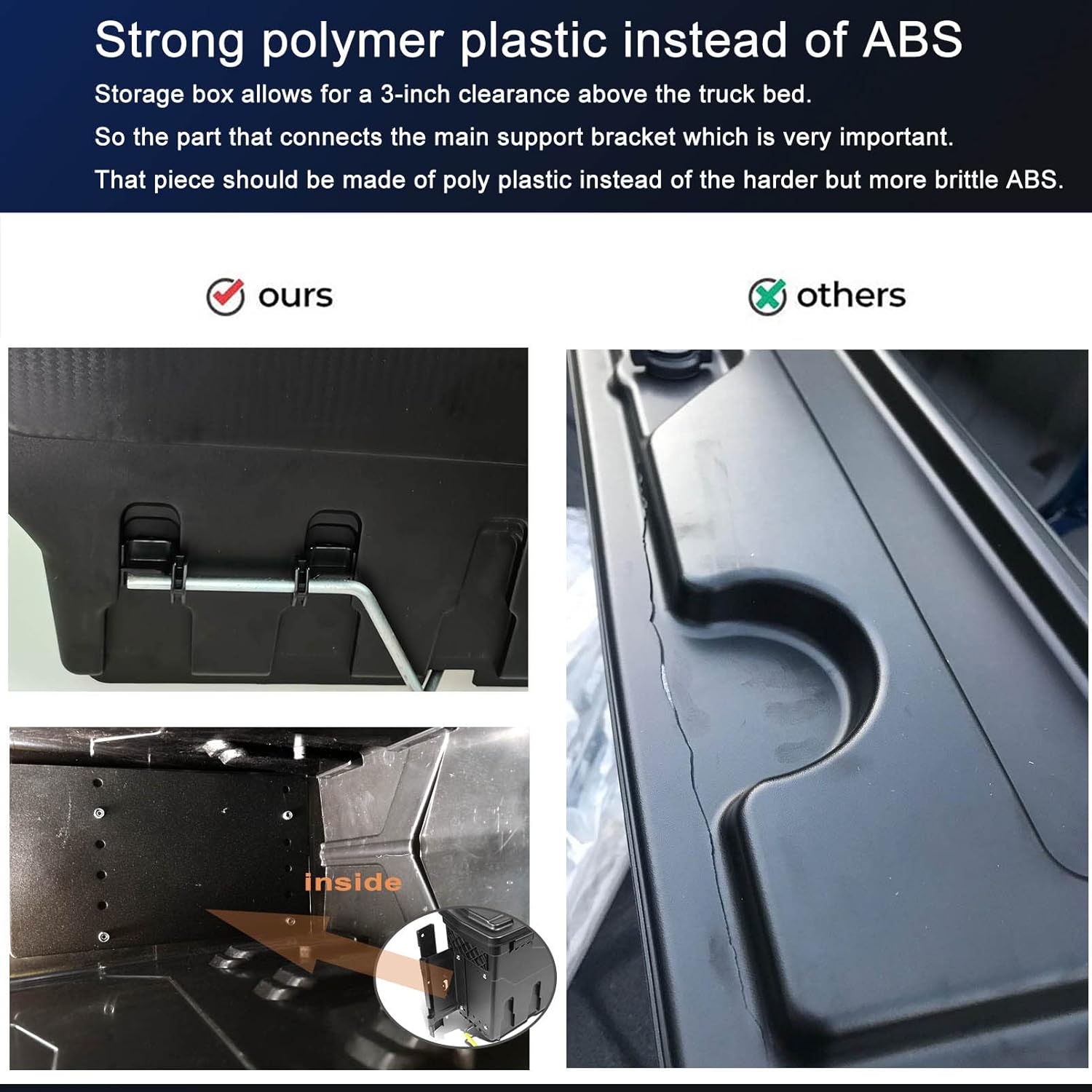 koxuyim Under Cover Swing Case-Truck Bed Box , Truck Tool Storage Box container with lockable Lid &a;#239;&a;#188;&a;#140;Compati
