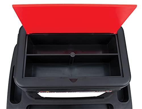 Performance Tool W85026 Multi-Slot Creeper Rolling Work Seat with Storage Tray for Mechanic Garages and Workshops, Black/Red, 18