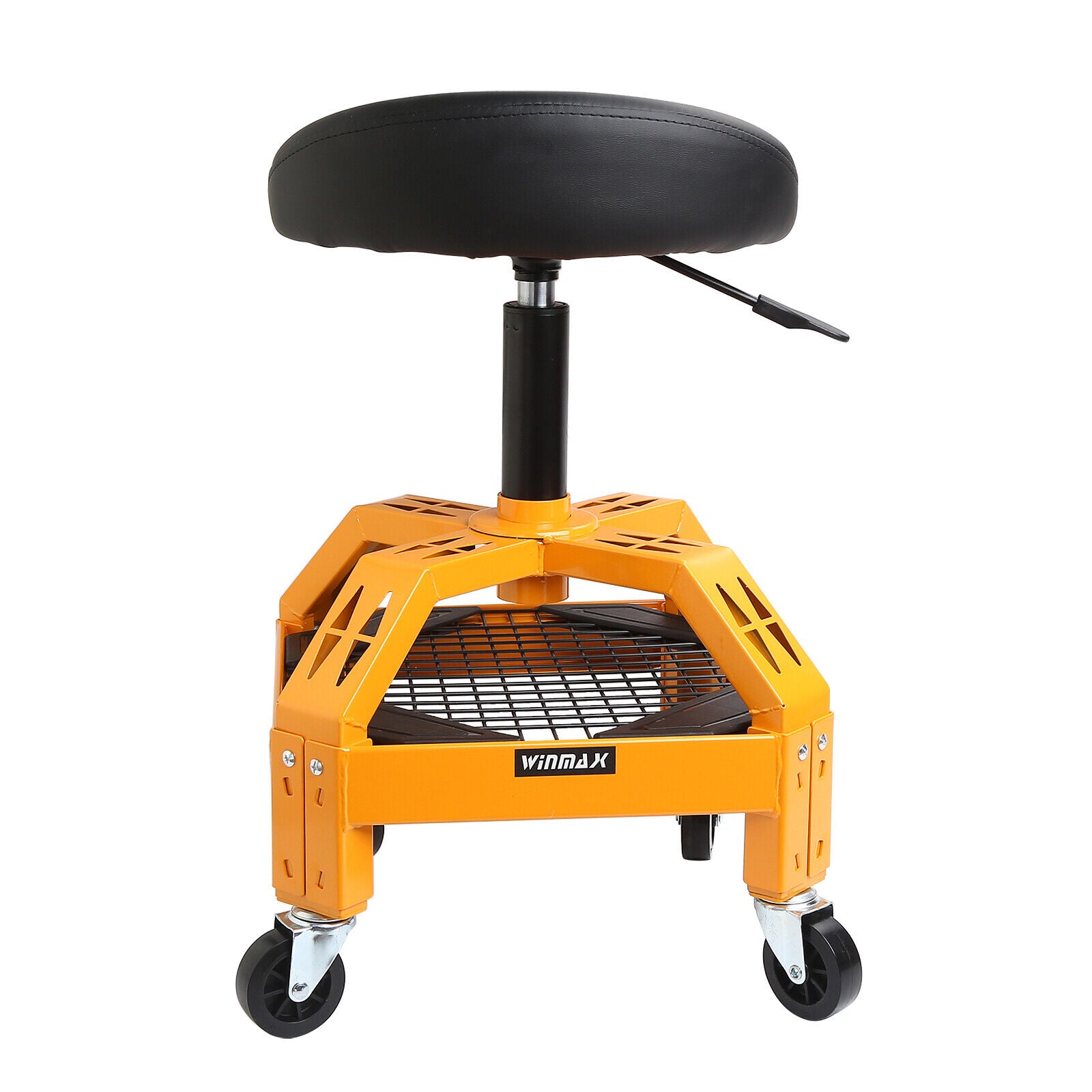 Great Choice Products 300Lbs Padded Rolling Shop Adjustable Garage Stool Mobile Seat W/ Rip-Resistant