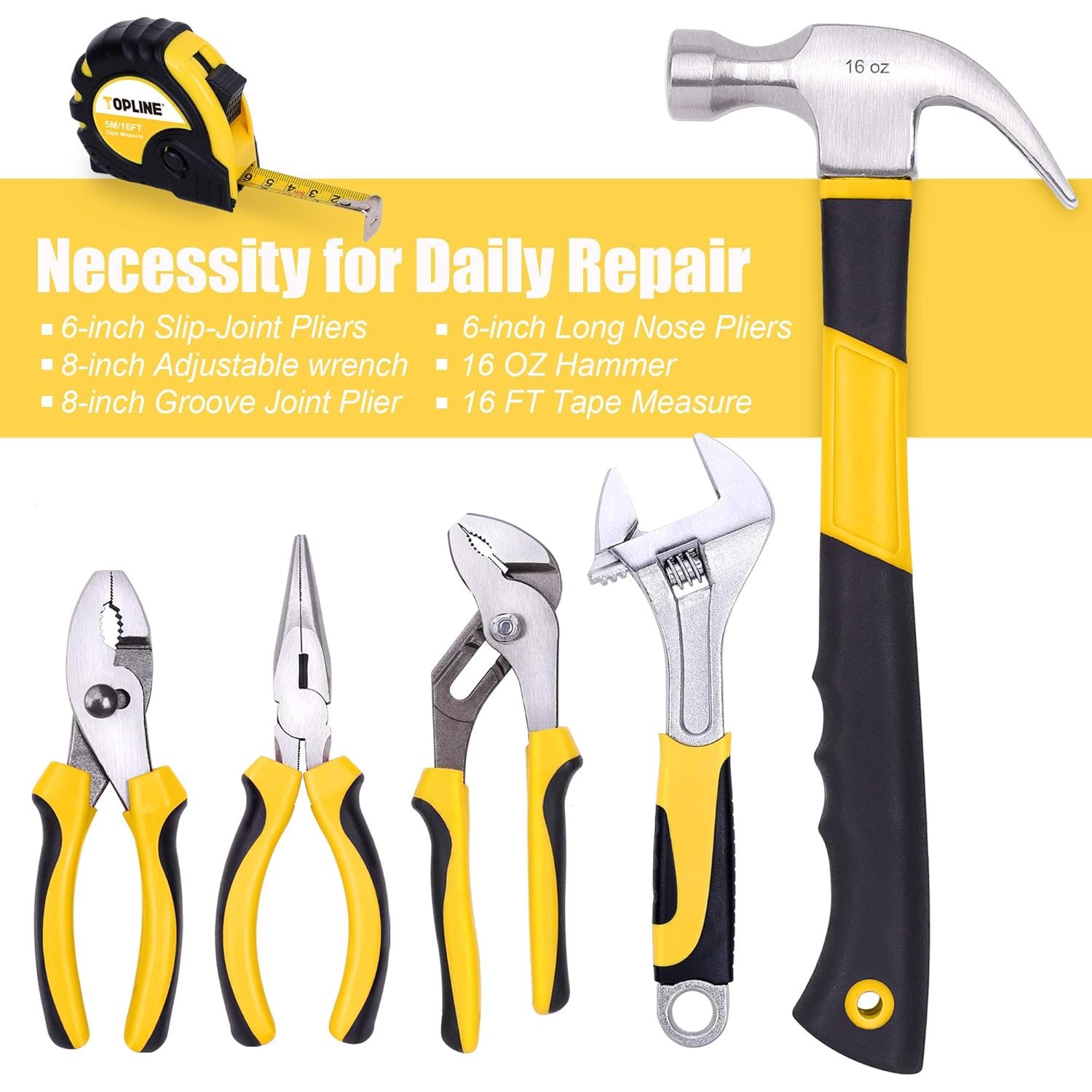GCP Products 467-Piece Household Home Tool Sets For Mechanics, 16-Inch Tool Bag With Heavy Duty Home Tool Kit Included, Tool Sets For Men,…