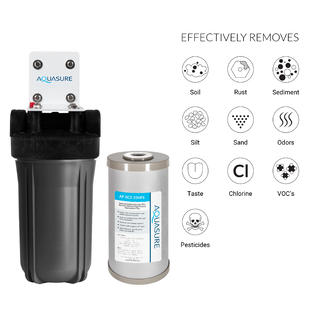 Aquasure 64,000 Grains Water Softener with 12 GPM UV Sterilizer System and Triple Purpose Carbon Pre-Filter, for 4-6+ bathrooms