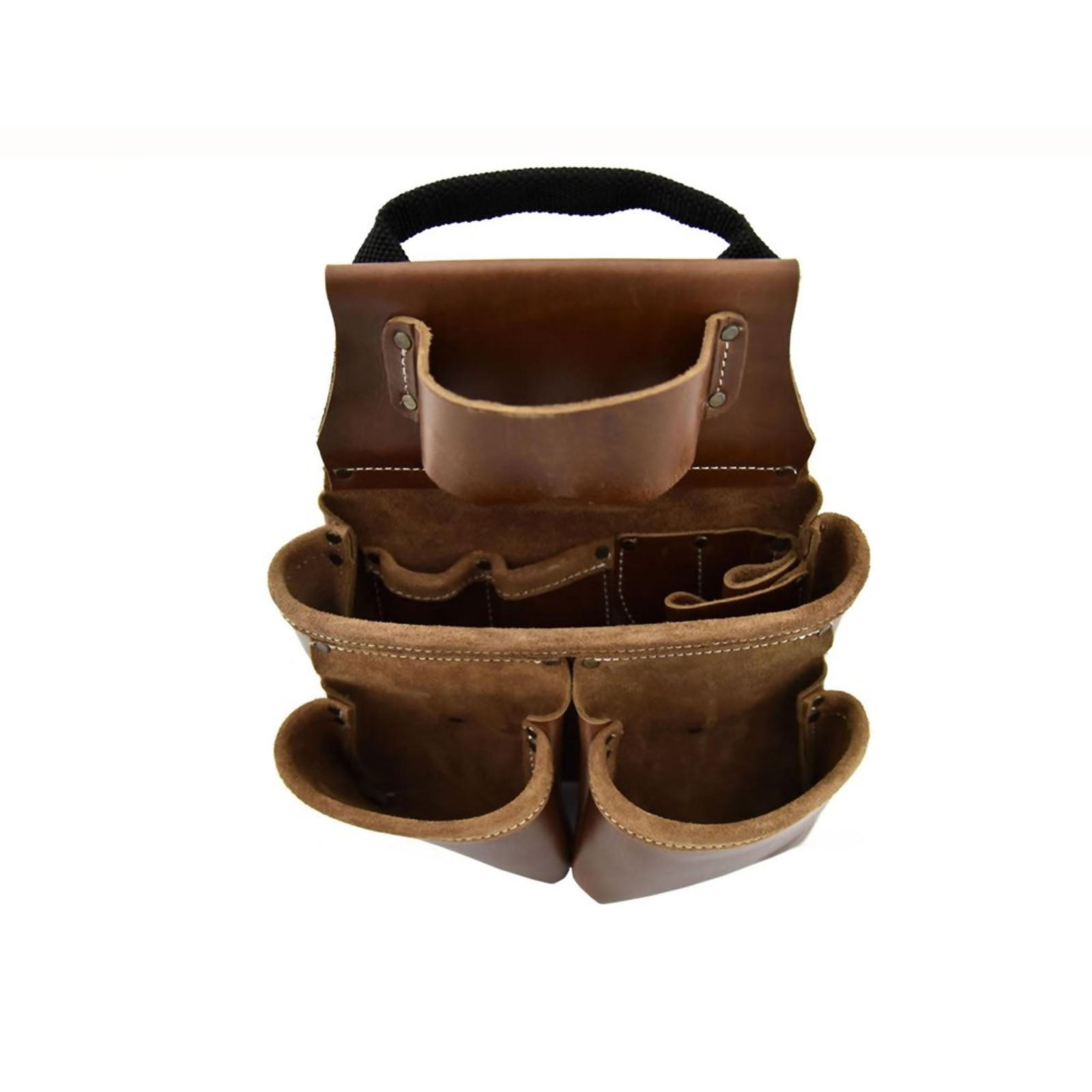 Style N Craft Heavy Duty Top Grain Leather 9 Pocket Nail and Tool Pouch