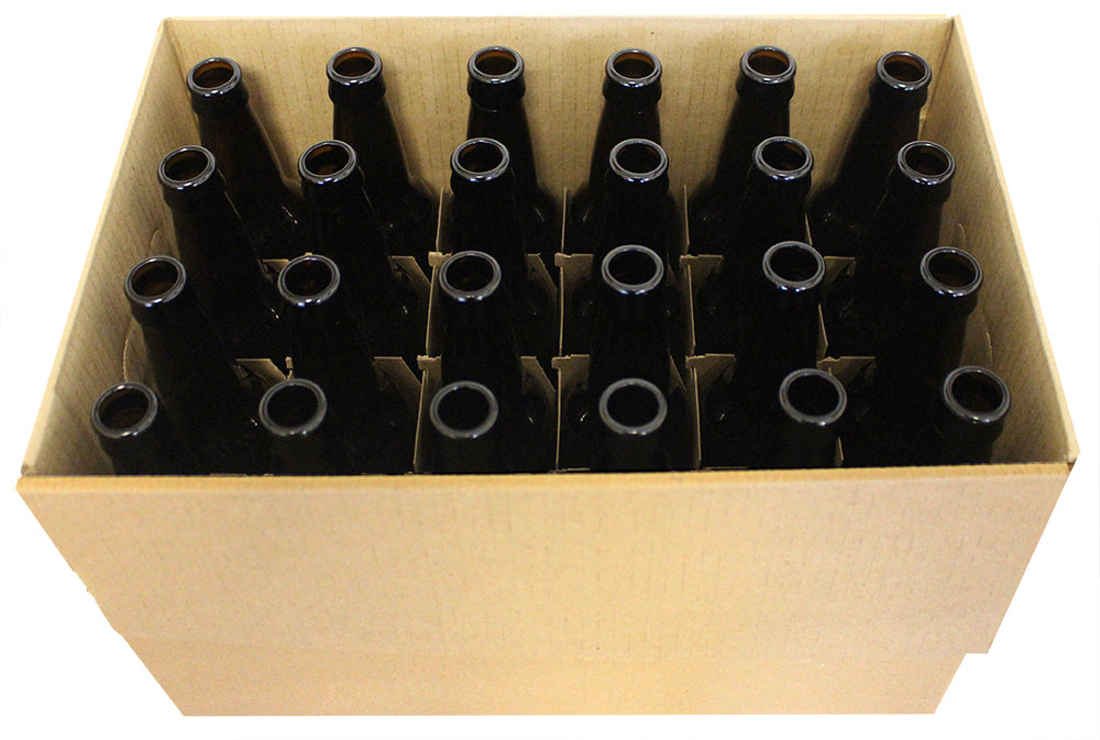 Home Brew Ohio 12oz Crown Cap Amber Longneck Bottles, case of 24