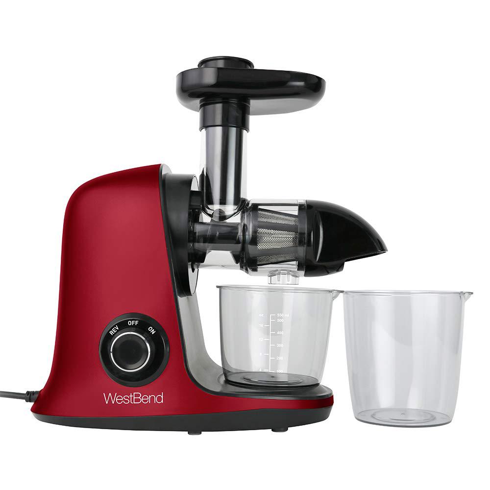 west bend juicer cold press masticating extractor machine features quiet motor anti-clog reverse function nutrient preserving
