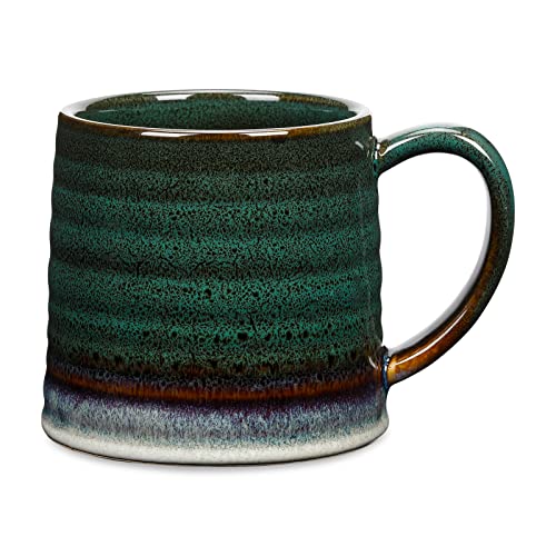 Otevymu 18 Oz Large ceramic coffee Mug, Big Handmade Pottery Tea cup for Office and Home, Big Handle Easy to Hold, Microwave and