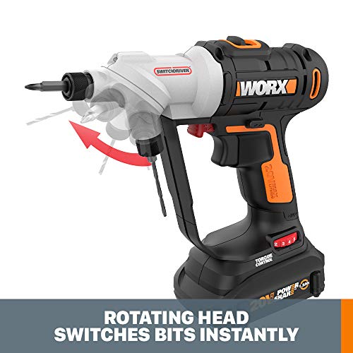 Worx WX176L.1 20V Power Share Switchdriver 2-in-1 Cordless Drill &a; Driver with 67pc Kit
