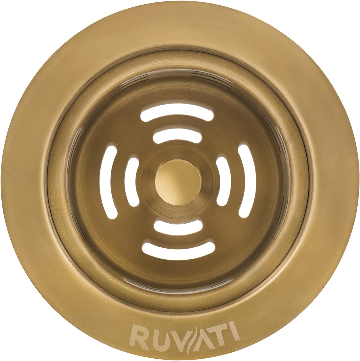 Ruvati Extended Garbage Disposal Flange with Deep Basket Strainer - Matte Gold Satin Brass - RVA1049GG