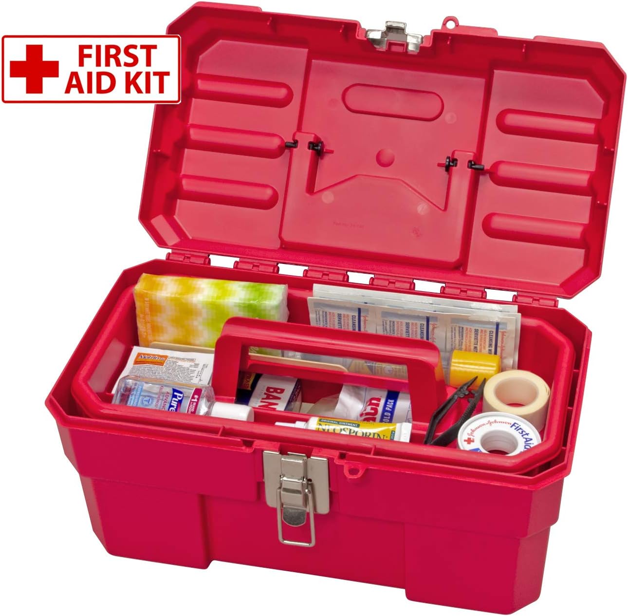 Akro-Mils 09514 ProBox 14-Inch Plastic Toolbox for Tools, Hobby or Craft Storage Toolbox with Removable Tray, 14-Inch x 8-Inch x 8-Inch,