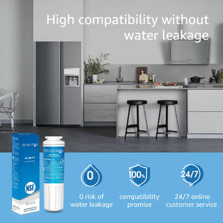Waterdrop UKF8001 Refrigerator Water Filter 4, Replacement for Whirlpool EDR4RXD1, EveryDrop Filter 4, 3 Filters