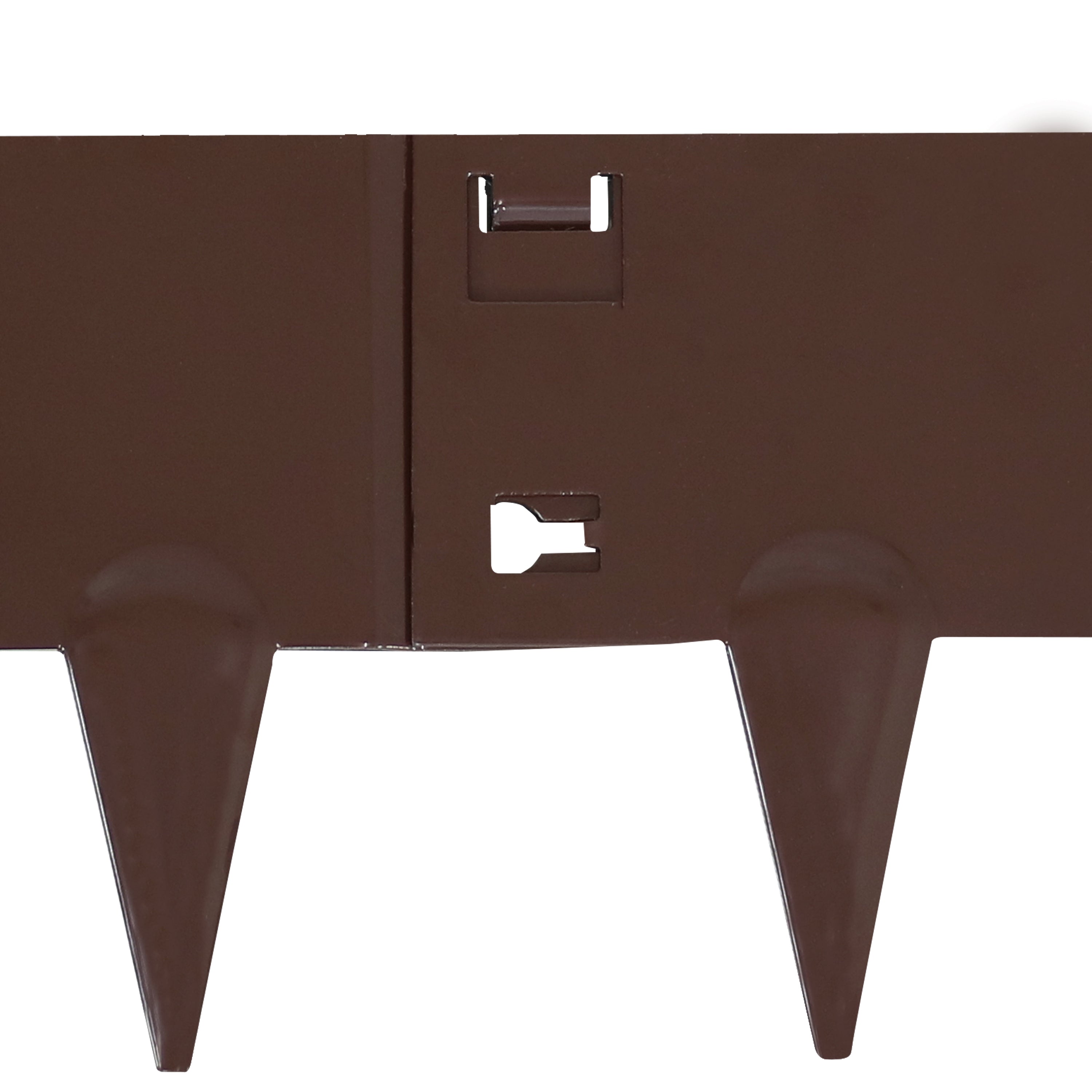 Sunnydaze Decor Set of 5 Steel Metal Landscape Edging Border - 42-Inch Sections - Brown
