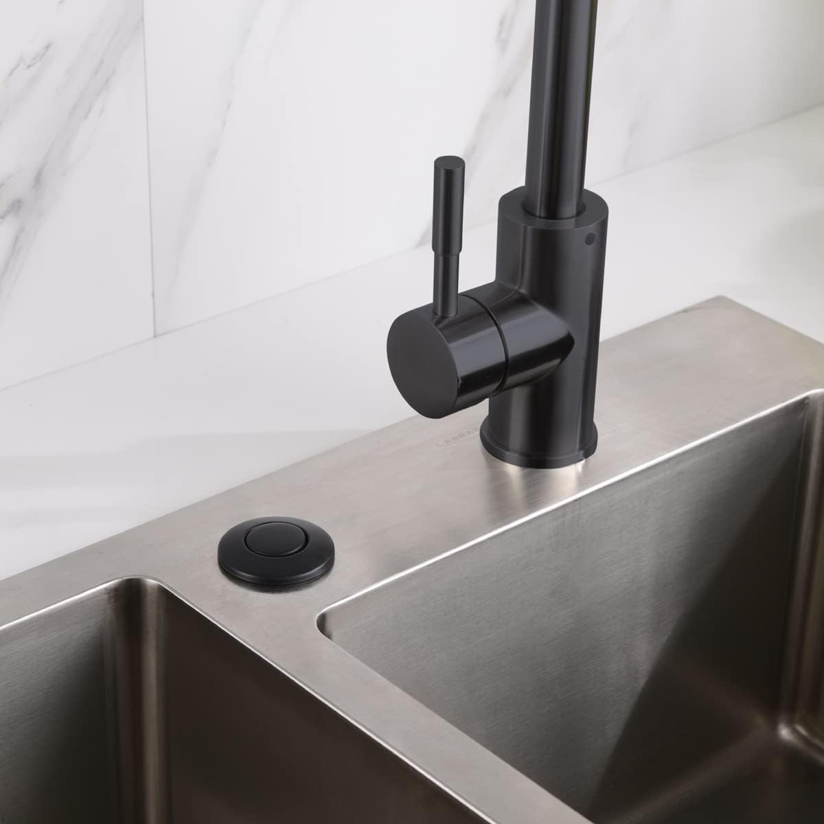 SINKINGDOM Air Activated Switch Button for Sink Garbage Disposal Part, Matte Black