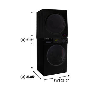 Equator Advanced Appliances Equator 110V 1.6 cf Washer w/ Pet Cycle &a; 110V 3.5cf Vented Digital Sensor Dryer in Black