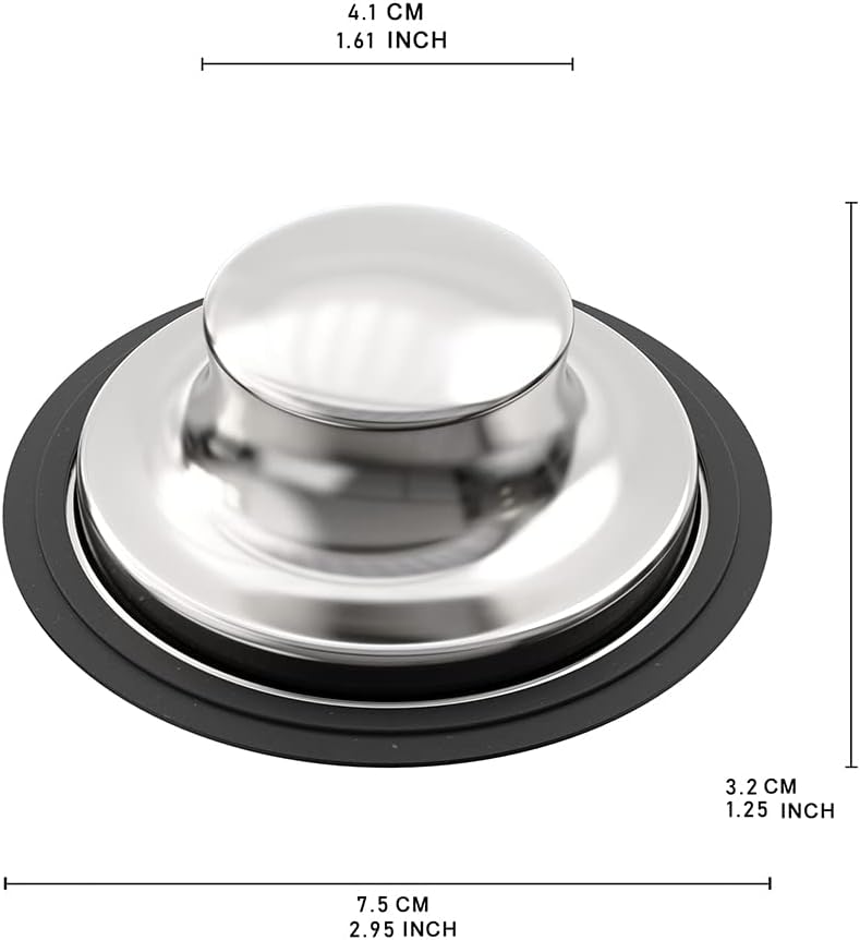 BOTEMY Kitchen Sink Stopper, 3-1/2 inch Universal Sink Plug Cover for Garbage Disposal Flange Drain - Stainless Steel Polished