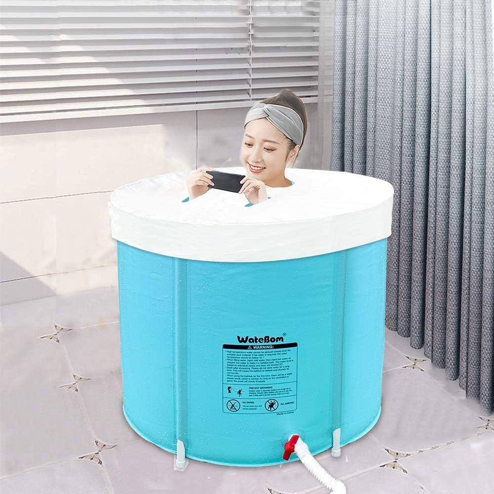 WateBom Portable Bathtub with Cover, Folding Spa BathTub for Adults, 31