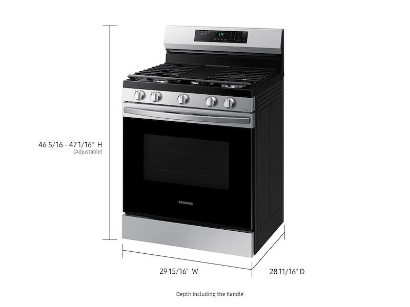 Samsung NX60A6311SS/AA 6.0 cu. ft. Smart Freestanding Gas Range with 18K BTU Dual Power Burner &a; Self Clean in Stainless Steel