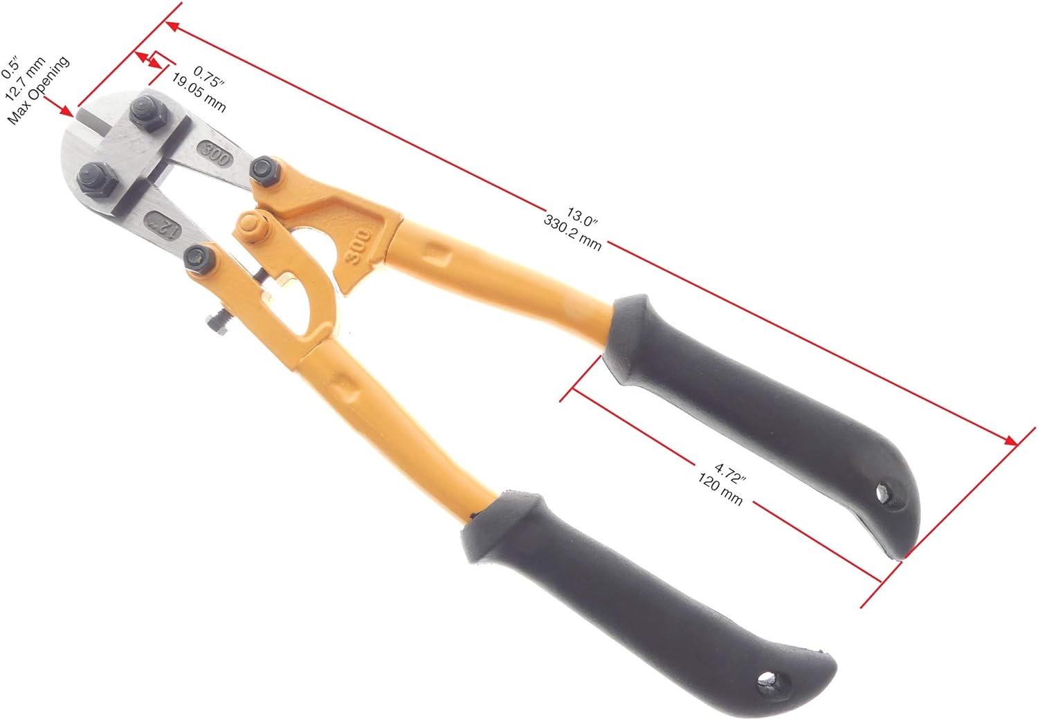TECH TEAM PRODUCTS, INC. Tech 12&a;#226;&a;#128;&a;#157; Bolt Cutter, Compound Action, Wire, Cable, Chain, Comfortable Grips, Snips, Hand Tools