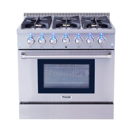 Thor Kitchen HRG3618U 36 Freestanding Gas Range Interior in Stainless Steel