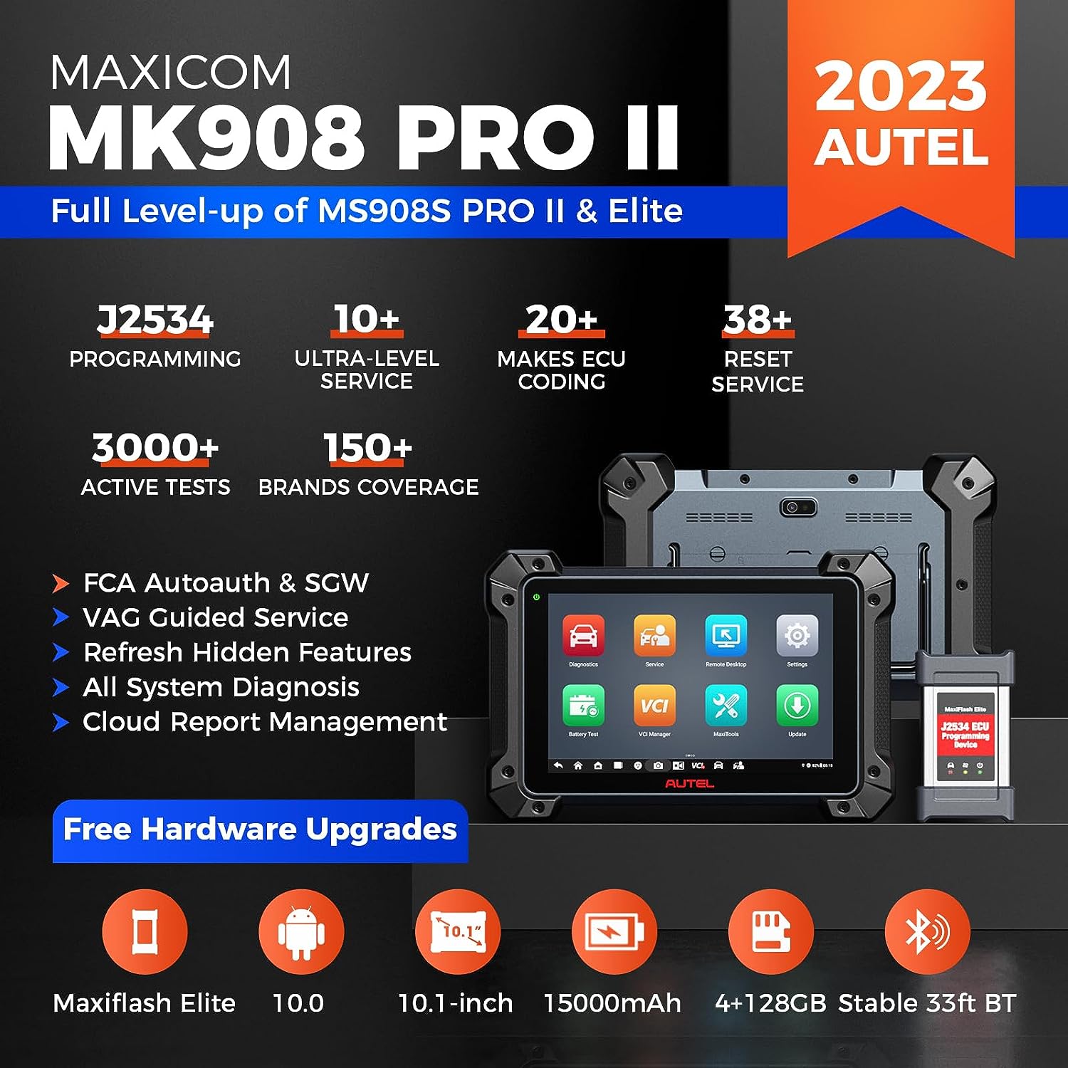Autel MaxiSys MK908P Car Diagnostic Scan tool J2534 Online Programming &a; Coding Same as Maxisys Elite MS908P