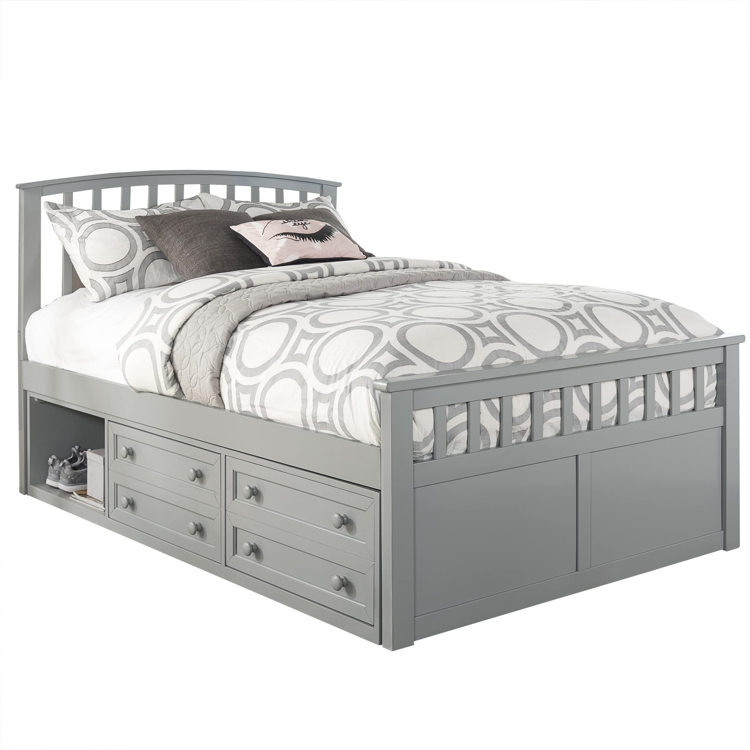 Hillsdale Furniture Hillsdale Bed with Two Storage Units, Full, grey