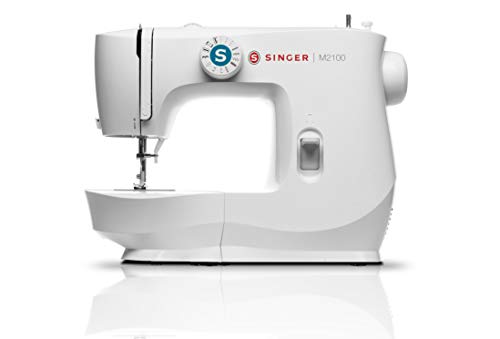 SINGER | M2100 Sewing Machine With Accessory Kit &a; Foot Pedal - 63 Stitch Applications - Simple &a; Great for Beginners, White