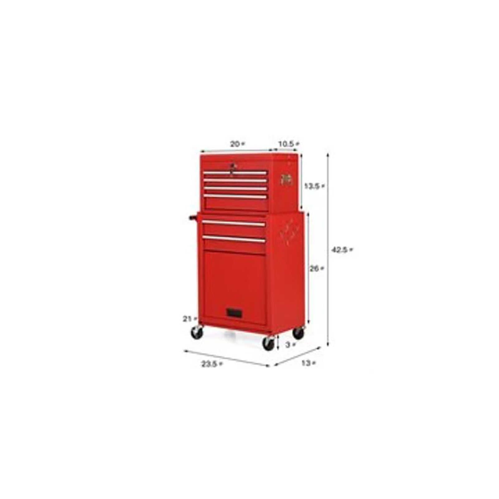 Gymax 2-in-1 Rolling Cabinet and Toolbox Organizer