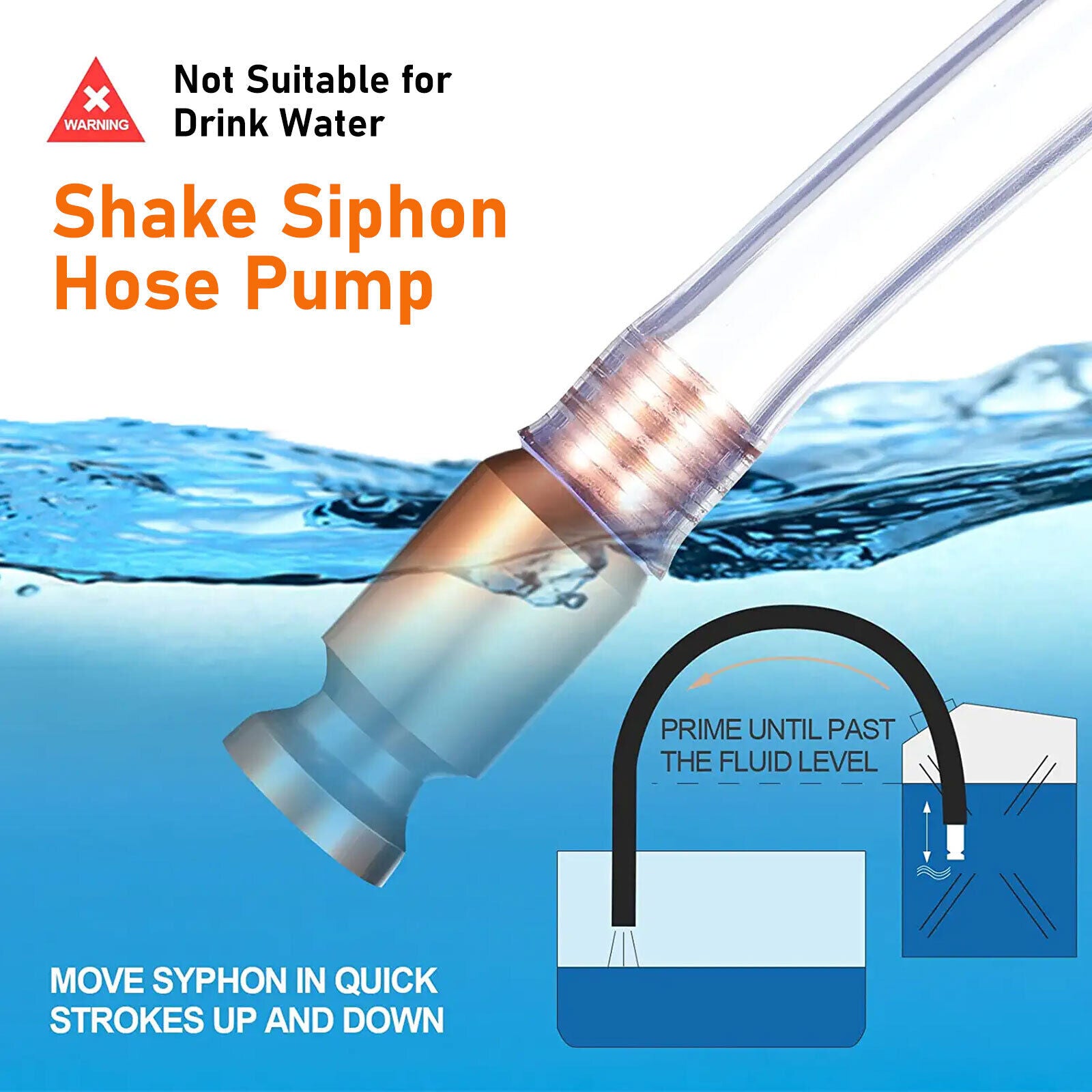 Great Choice Products 10Ft Siphon Hose Pump Self Priming Jiggler Shaker Transfer Fuel Water Oil Gas Us