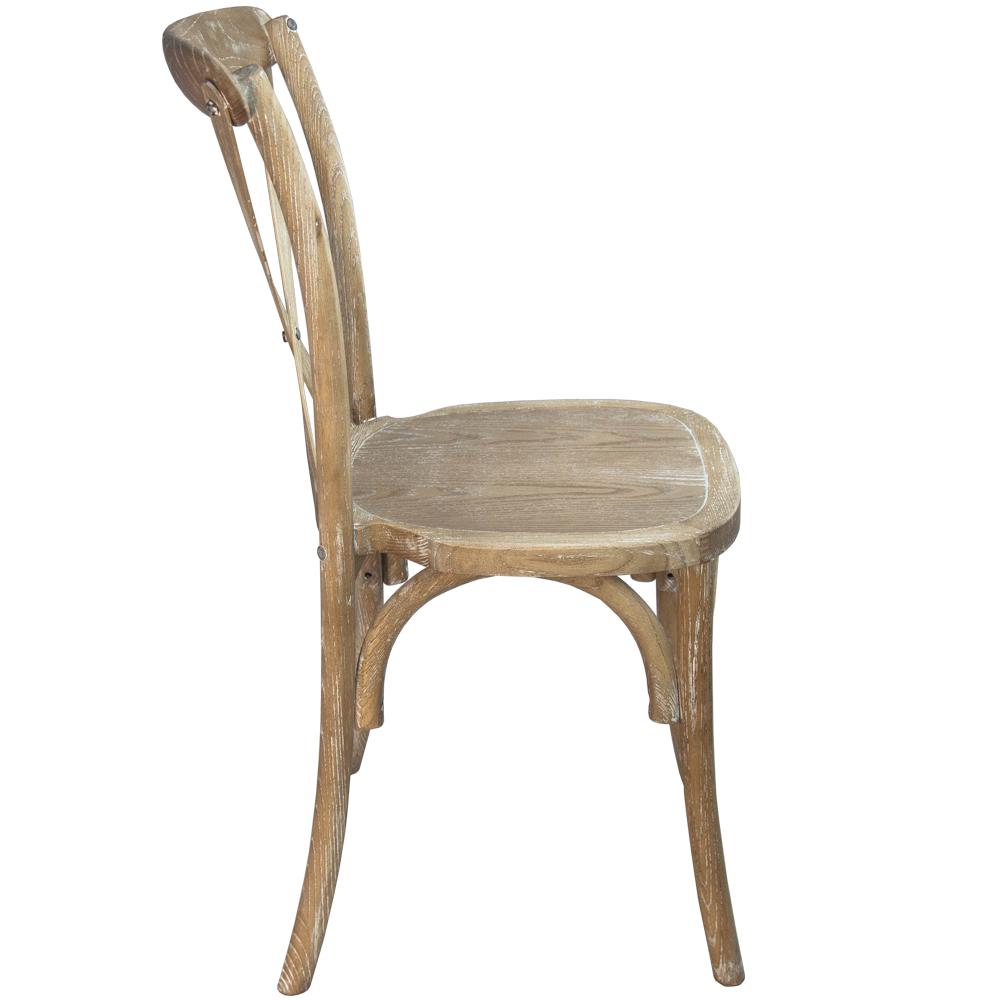 Flash Furniture Advantage Natural With White Grain X-Back Chair