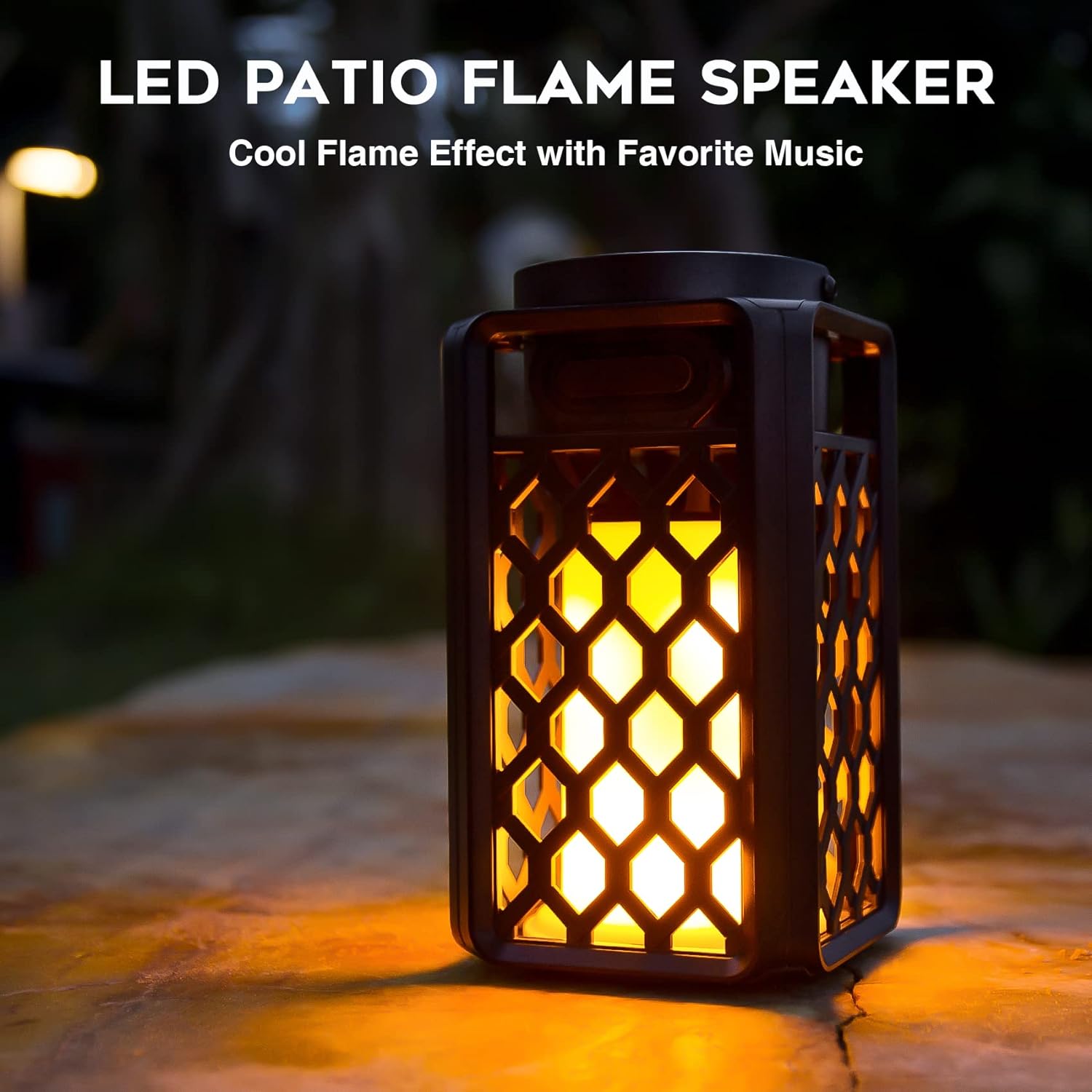 Anerimst Outdoor Bluetooth Speakers Waterproof with Torch Light, Wireless Led Speaker with Wall Mount/Stake/Hook, Camping Patio Accessor