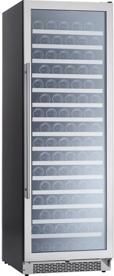 Zephyr PRW24F01BG 24 in. Single Zone Wine Cooler 148 bottles Capacity ,14 Black Wood Racks: Stainless Steel Trim, in Stainless Steel
