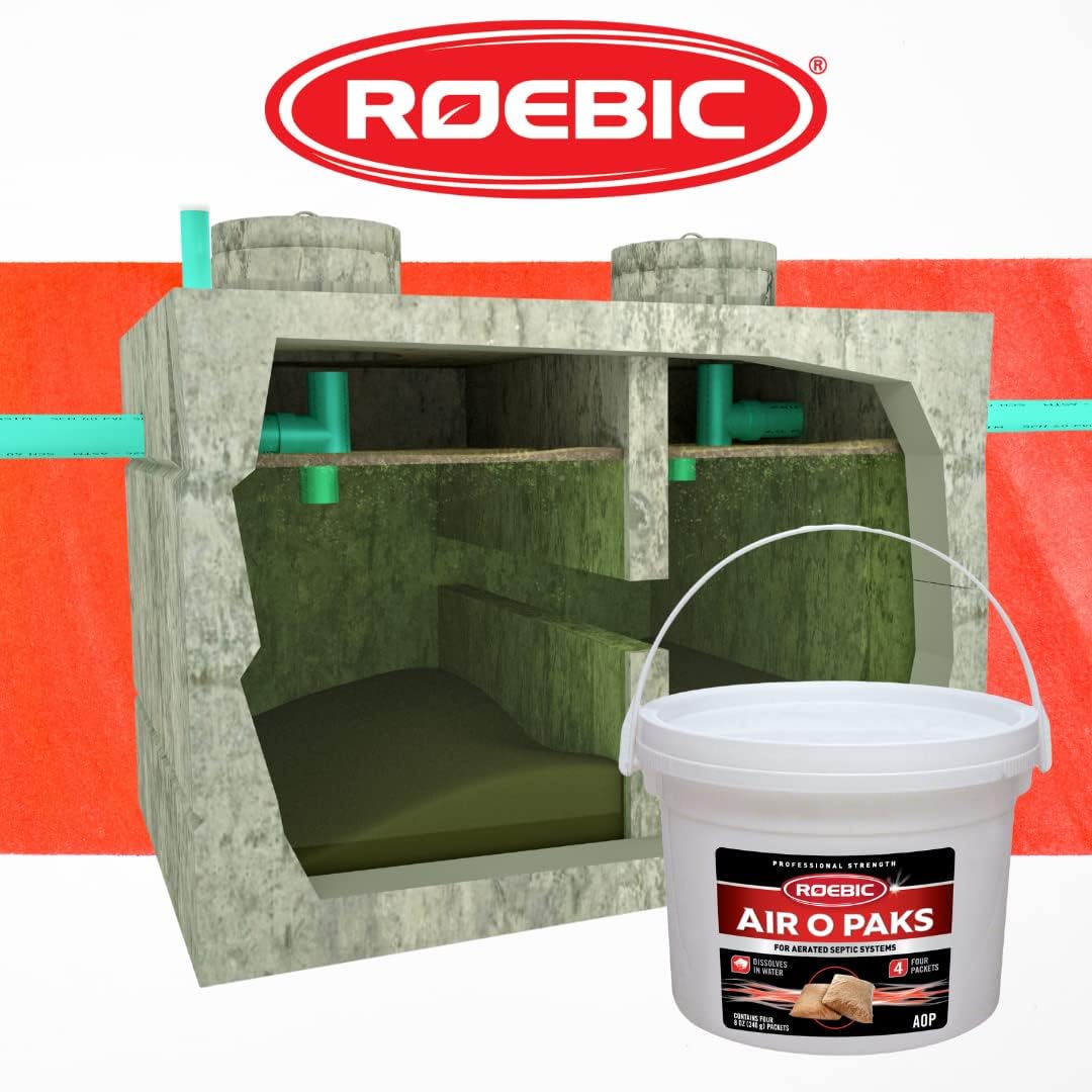Roebic Laboratories, Inc. Roebic AOP Air-O-Paks for Aerated Septic Systems, Dissolves in Water to Degrade Grease, Proteins, Soaps and Chemicals, Contains